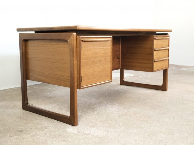 Danish Desk In Teak Floating Table Top Vinterior