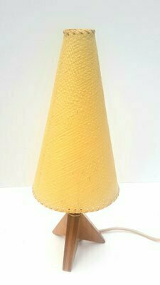 Tripod Table Lamp With Wooden Base, 1950s