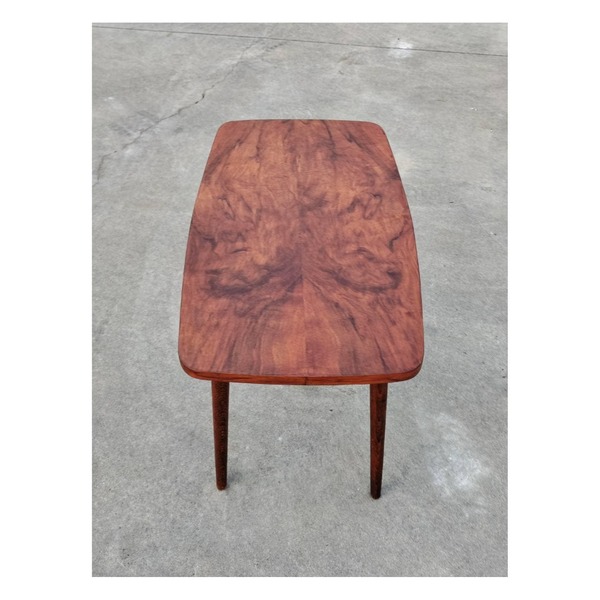 Mid Century Modern Coffee Table In Beech Wood And Walnut Veneer // Small Side Table Walnut Finish // Made In Yugoslavia In 1960s