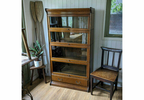 Antique Oak Barristers Bookcase