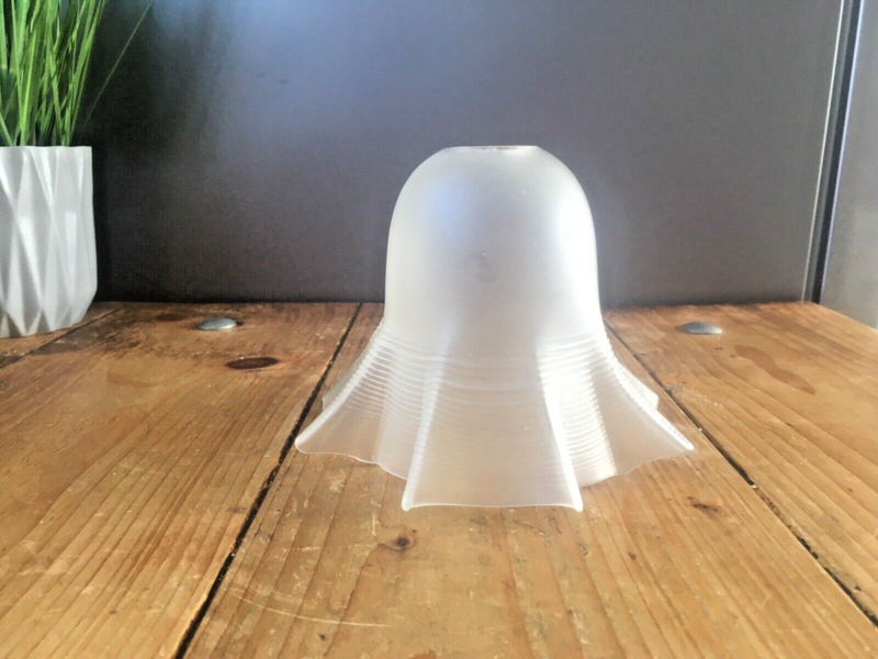 Quality Art Deco Unusual Cross Shaped Ribbed Fluted Glass Lamp Light Shade 20's photo furniture