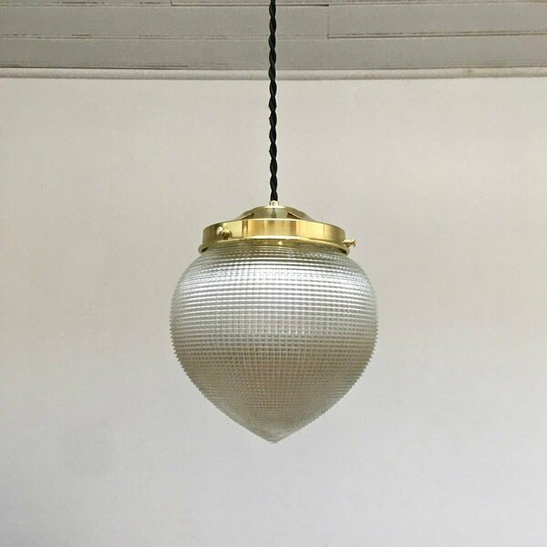Ceiling Lamp With Streaked Glass From Holophane
