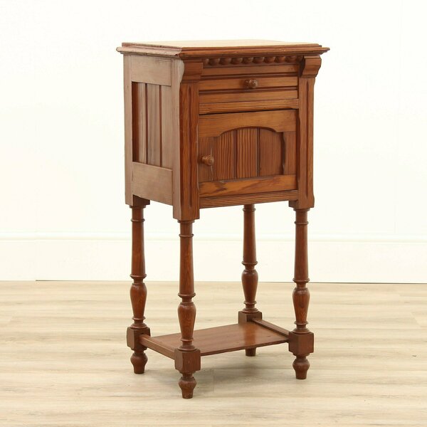 French Pine & Oak Bedside Table. Vinterior