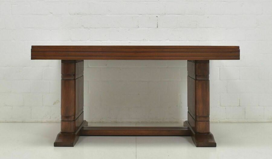 Antique! Dining Table Extendable Conference Table Restored Art Deco Around 1930 Oak photo furniture