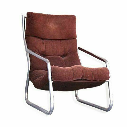 Tubular Stainless Steel And Velvet Structure Armchair Vinterior
