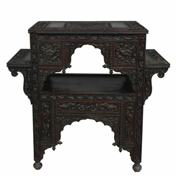 Tea Table End Of Sofa Carved Indian Rosewood 19th Century 2