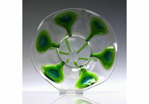 Stuart Bi Colour Peacock Glass Vase For Liberty C1910