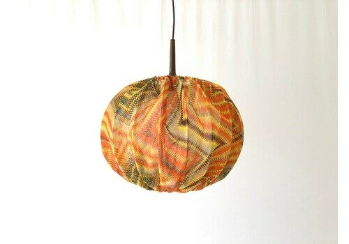 Retro Colorful Thin Fabric Ball Pendant Lamp By Aro Leuchte, 1970s, Germany