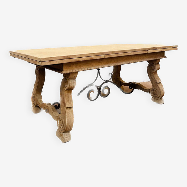 Renaissance Style Table In Solid Oak 20th Century Table Desk