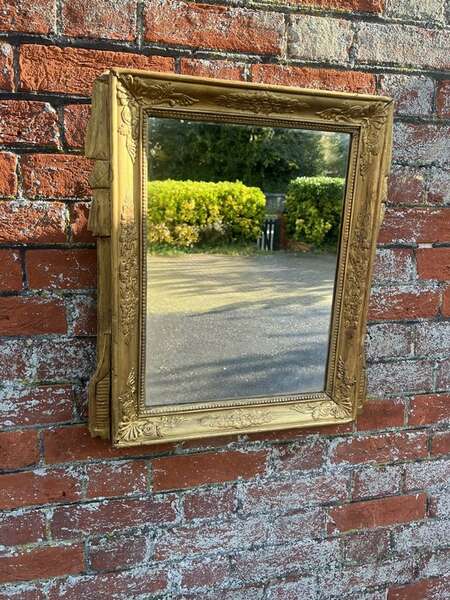 A Superb Good Size Antique French 19th C Gilt Louis Philippe Mirror.