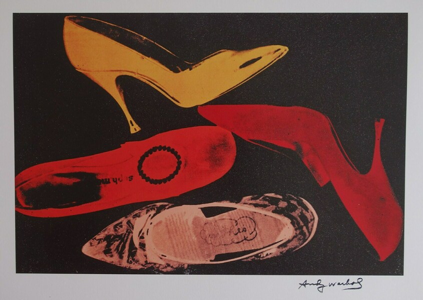 Fine Pop Art Shoes Print   Andy Warhol, Stamp Signed & Stamped With Refrence Stamp