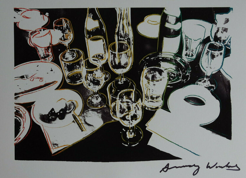 Fine Pop Art Limited Edition Print   Studio 54 Table, Andy Warhol, Signed & Numbered