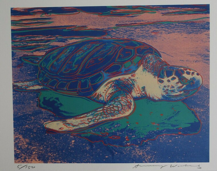 Fine Pop Art Limited Edition Print   Animal Series   Turtle, Andy Warhol, Signed & Numbered