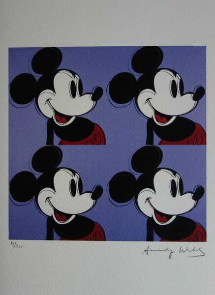 Fine Pop Art Limited Edition Print   Mickey Mouse, Andy Warhol, Signed & Numbered