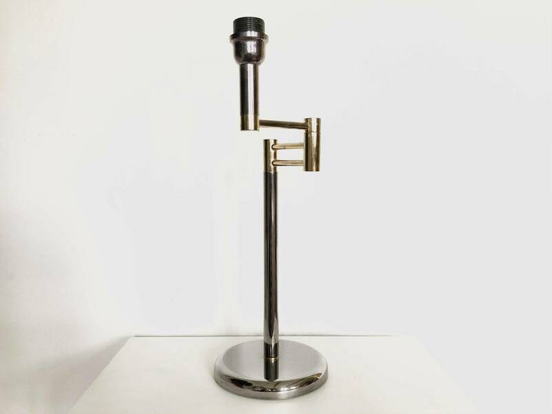 Belgian Vintage Postmodern Swing Arm Table Lamp In Metal With Chrome And Gold Details   Design From Massive photo furniture