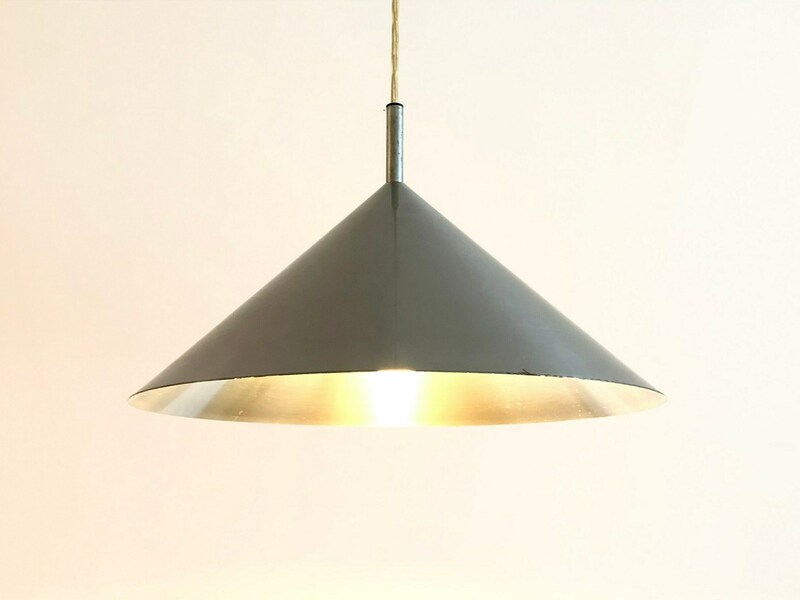 Danish Minimalist El Light Design Vintage Postmodern Matte Steel Ceiling Lamp In Cool Cone Shape With Steel Tubular Top