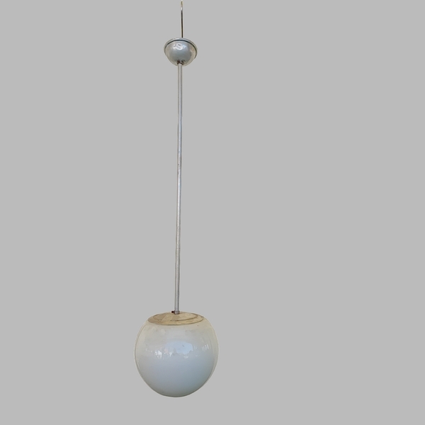 White Bowl Chandelier From The 70s