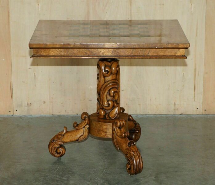 Circa 1850 Malby & Co Map Of Switzerland By Bauerkeller Burr Walnut Chess Table photo furniture