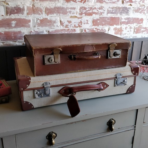 Vintage Suitcase Set Vintage Luggage Retro Travel Cases Vintage