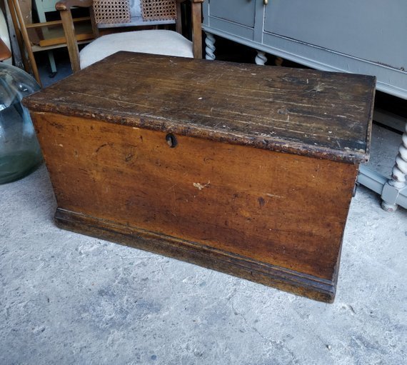 Painted Pine Trunk Vintage Wooden Toy Box Storage Playroom Large Decor Vinterior Vintage Wooden Trunk Toy Box