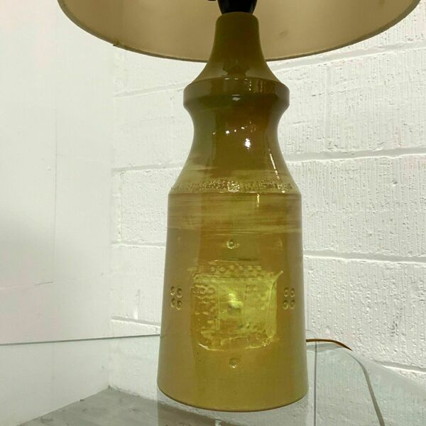 Vintage 1960s 1970s Large Danish Studio Pottery Table Lamp By Hanne With Shade photo furniture