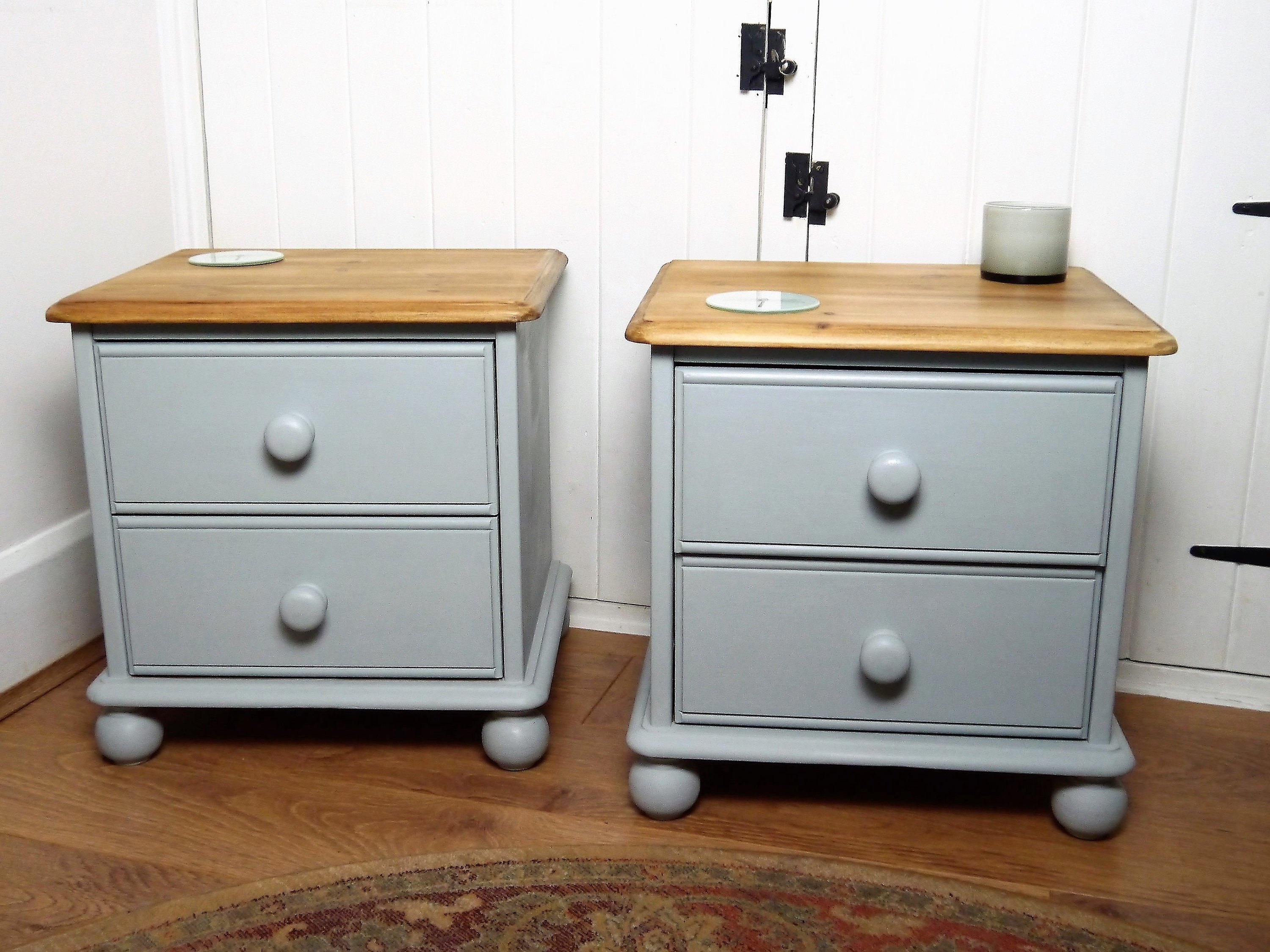 Solid Pine Bedside Drawers Painted In Frenchic Mother Duck