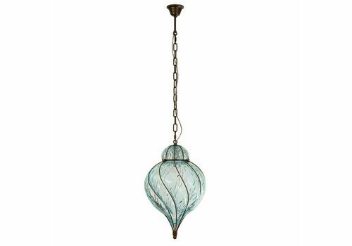 Venetian Lantern Lamp In Watercolor Coloured Pointed Blown Murano Glass, Italy, 1990s