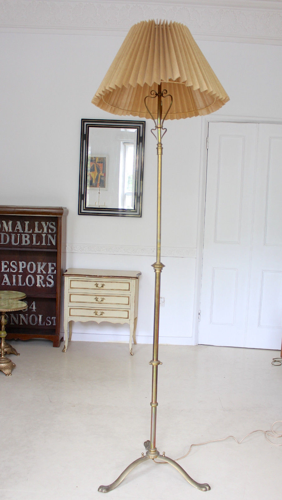 Antique Victorian Brass Floor Lamp Tall Rise And Fall Adjustable Antique Victorian Brass Floor Lamp Tall