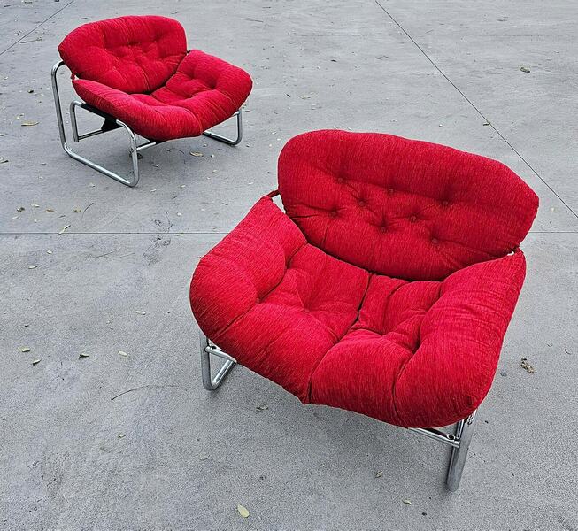 Pair Of Postmodern Lounge Chairs Designed By Johan Bertil Häggström For Swed Form // Made In Sweden In 1970s