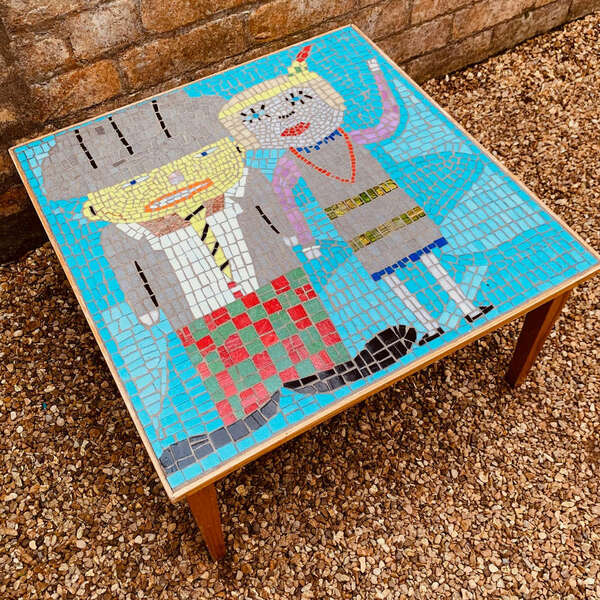 Pair Of Mid Century Mosaic Tables From The 1970s