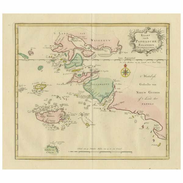 Antique Map Extending From The Spice Islands To The West Of Papua New Guinea