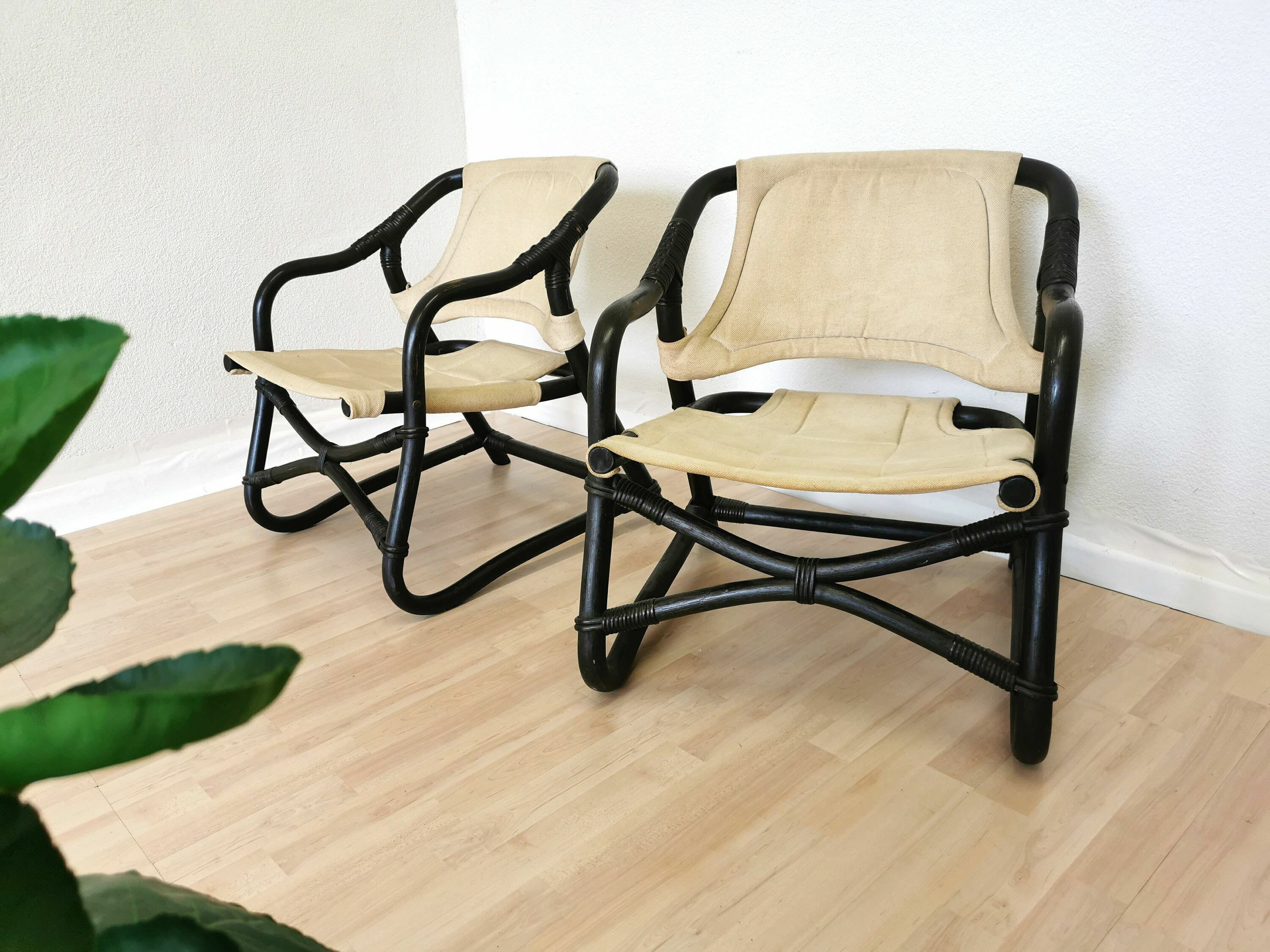 Set Of Vintage Espri Safari Lounge Armchairs Rare Mid Century