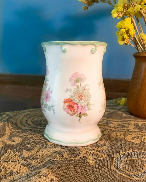 Royal Winton Floral Vase Ironstone Ceramic Beautiful Vintage Made
