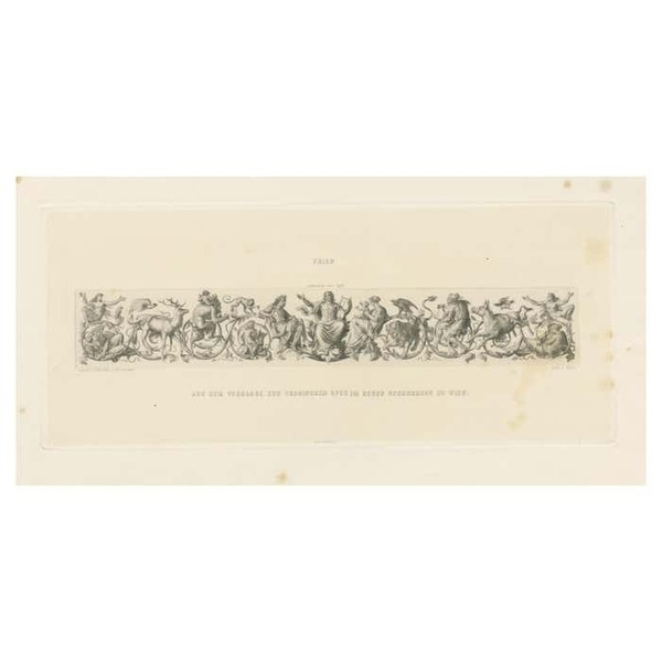 Antique Print 'Frieze' Of The Curtain In The New Opera House In Vienna