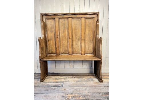 English 19th Century Victorian Gothic Revival Pine Settle