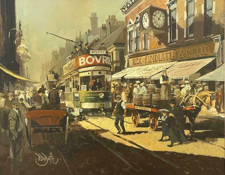 Robert D Beattie Oil Painting Of Kingstown Dublin In 1910 By 