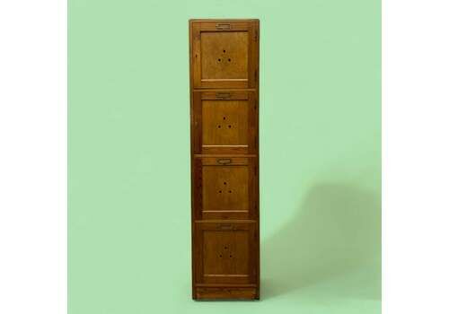 Antique Pine English School Cupboard Locker 1940