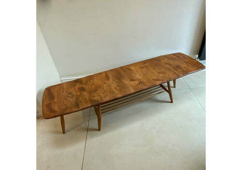 Ercol Extending Model 456 Blue Label Coffee Table With Magazine Rack 50s