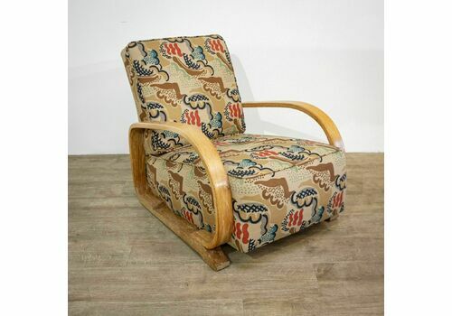 Heals Limed Oak Bentwood Low Armchair