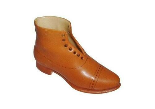 1920s Gentleman's Brouge Boot Ornament, Unusual Antique China Man's Shoe Figurine, Vintage Display Ceramic Footwear!