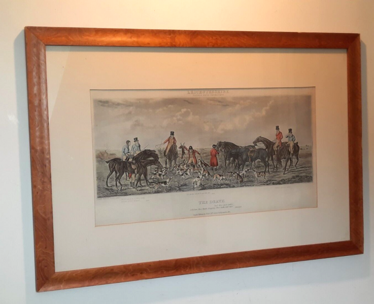 Large Aquatint Hunting Engraving By Sir John Dean Paul 1825 Framed And Glazed
