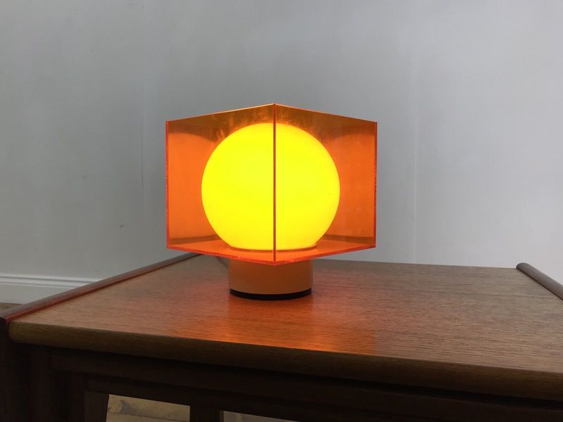 Fantastic Mid Century Cube Lamp Orange Fantastic Mid Century Cube Lamp Orange