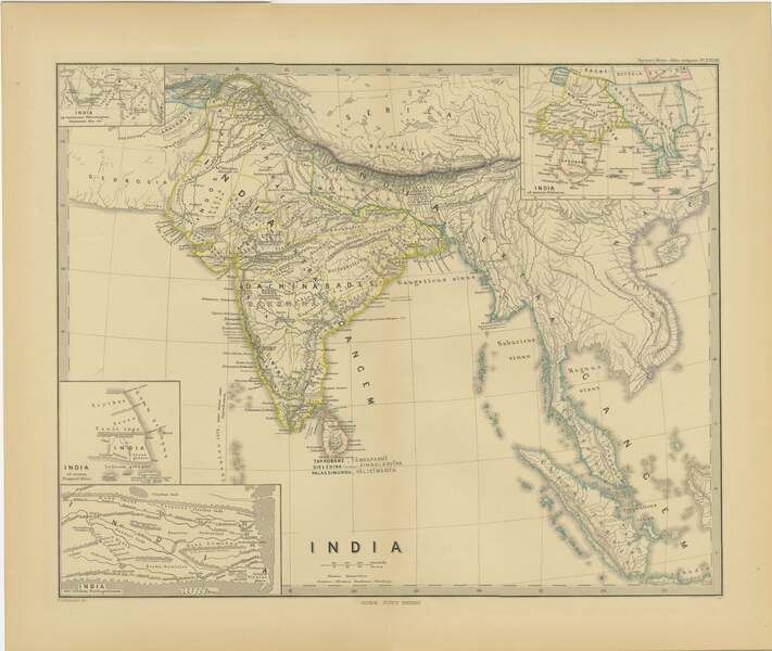 Ancient Cartography Of The Indian Subcontinent, Published In 1880