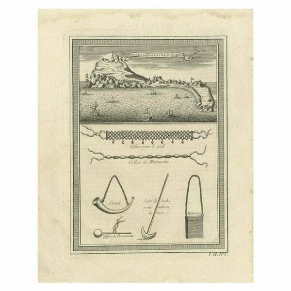 Antique Print Of The Island Of Gorée By Bellin, C.1748