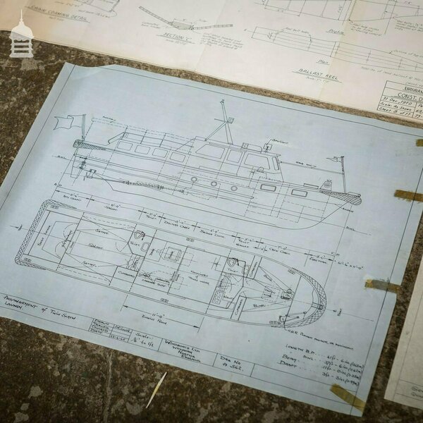 Batch Of 550 Vintage Marine Architectural Plans Technical Drawings Blueprints