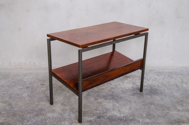 Danish Rosewood Side Table With Magazine Rack 1960s
