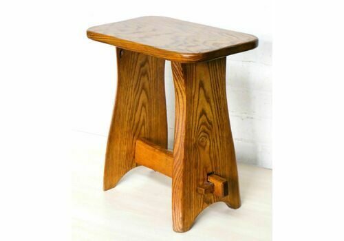 Vintage English Wooden Stool Country Handmade Good Quality Lovely Grain