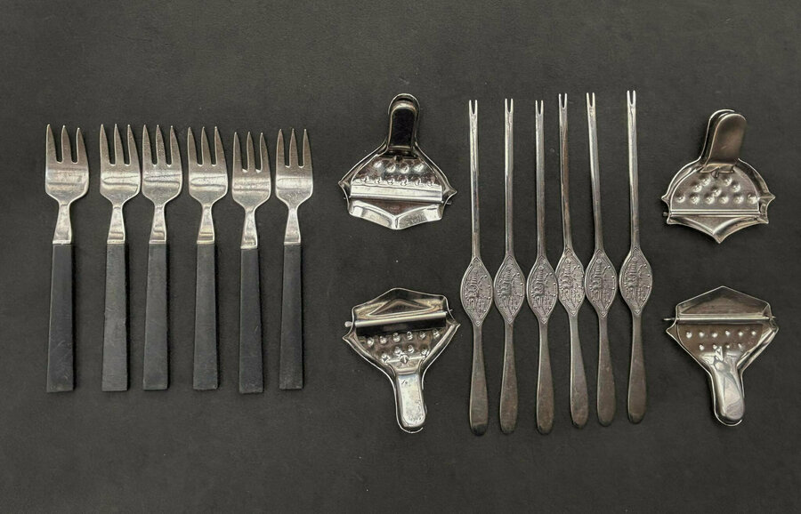 ATB 6-Piece Stainless Steel Cocktail Oyster Forks - Seafood Shellfish Picks