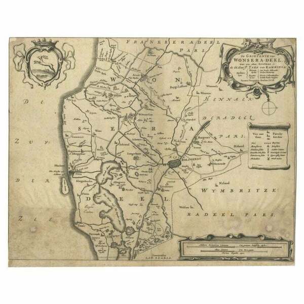 Antique Map Of The Region Of Wonseradeel By Schotanus, 1664