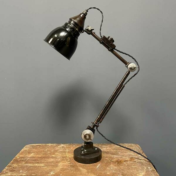Early Model Rademacher Table Lamp With Black Enamel Shade photo for sale